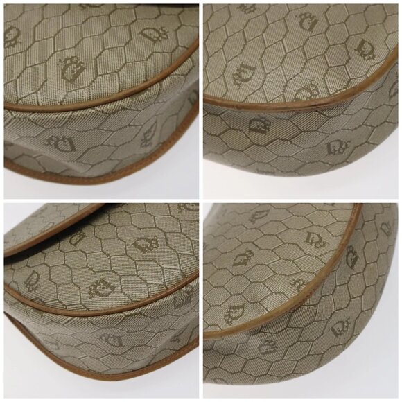 Christian Dior Honeycomb Canvas Shoulder Bag PVC Beige Gold Auth BA1892 - Picture 14 of 16